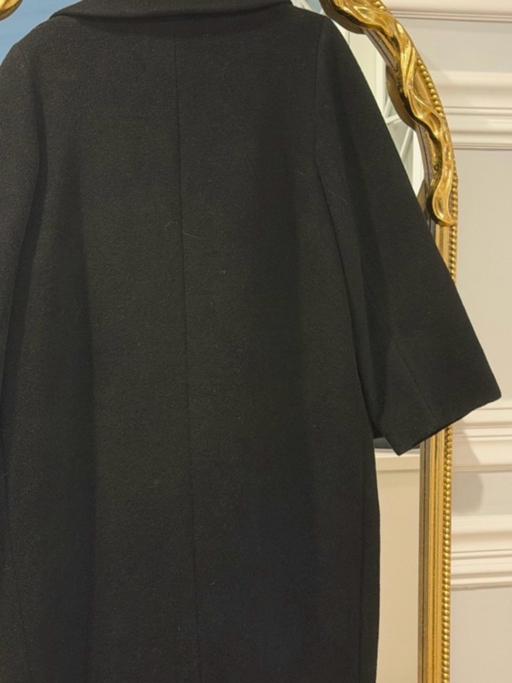 Gucci Vintage Black Belted Wrap Coat Wool Minimalist Luxury Like New - Picture 5 of 6